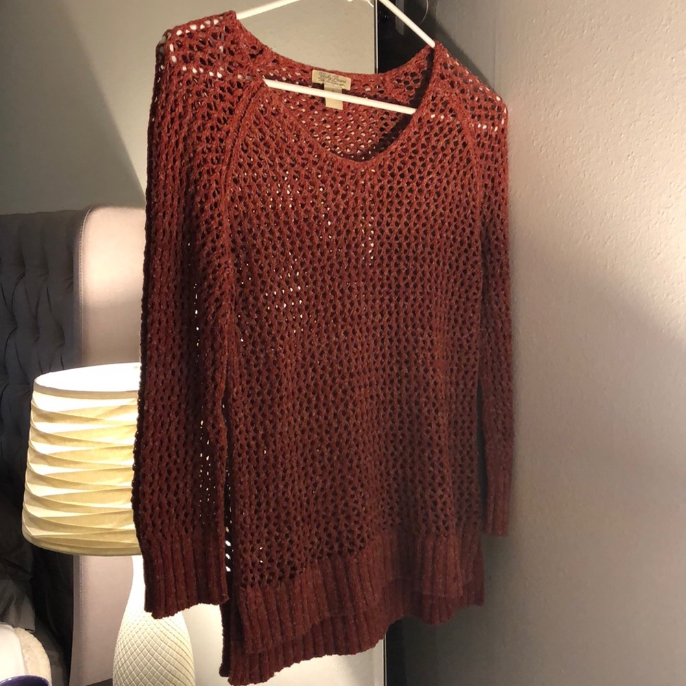 Lucky brand red knit sweater